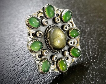 Green Cluster Statement Ring
