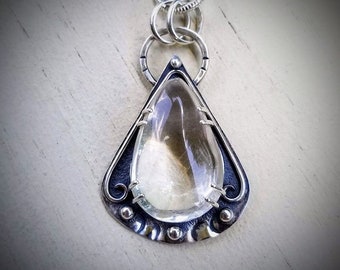 Quartz Crystal Vision Pendant, sterling silver