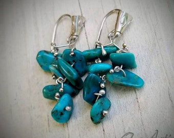 Kingman Turquoise Cluster Earrings