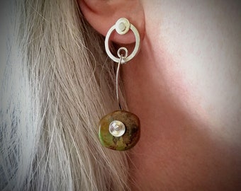 Swinging Nugget Earrings, Nevada Turquoise