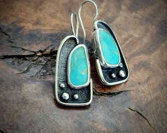 Turquoise Earrings, Kingman turquoise