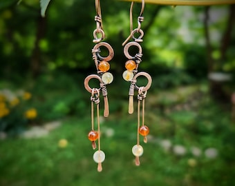 Carnelian Fringe Earrings