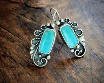 Kingman Turquoise Scrollwork Earrings