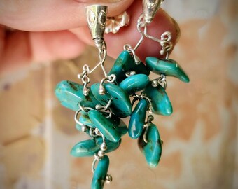 Kingman Turquoise Cluster Earrings