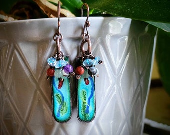 Abstract Paddle  Earrings