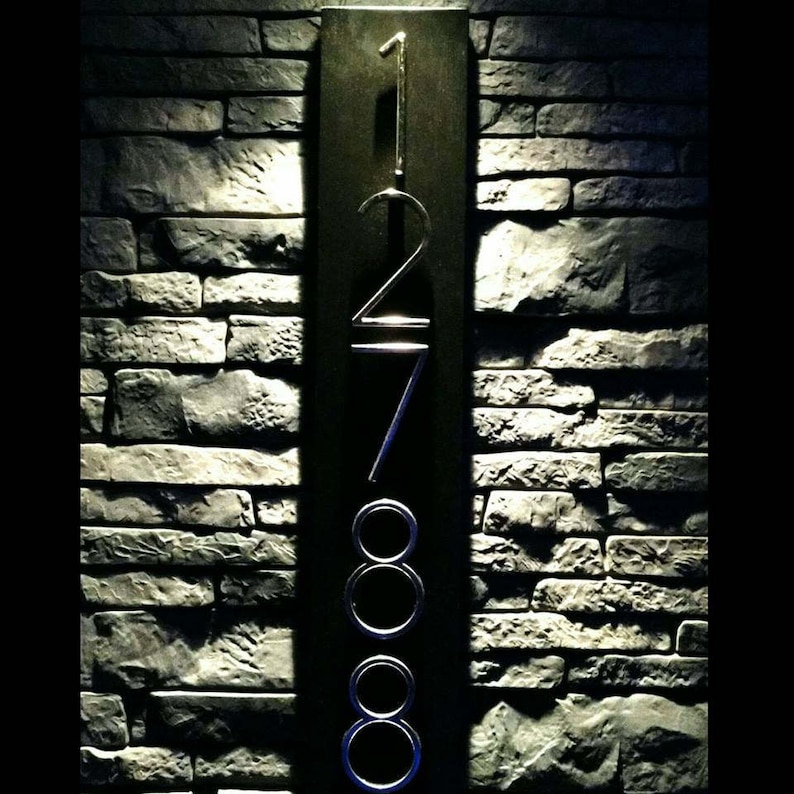 House Number Plaque, house numbers, address sign, address plaque, metal house numbers, wedding gift, present, outdoor sign, modern numbers image 4