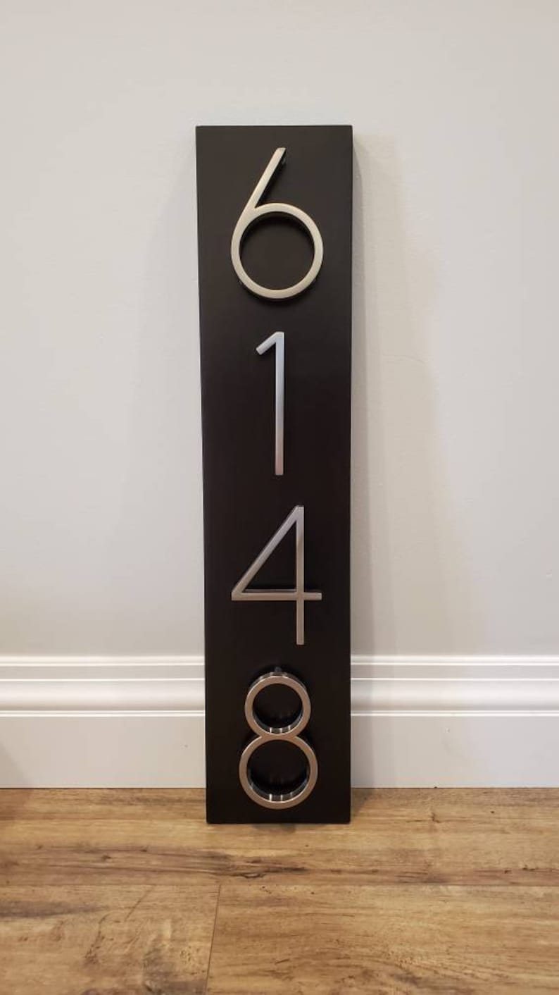 House Number Plaque, house numbers, address sign, address plaque, metal house numbers, wedding gift, present, outdoor sign, modern numbers image 8