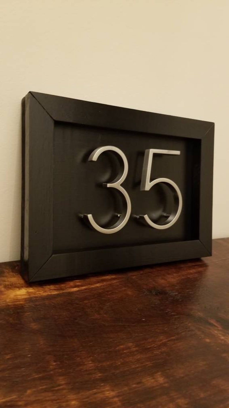 Modern Numbers, House Number Plaque, house numbers, address sign, address plaque, metal house numbers, wedding gift, present image 7