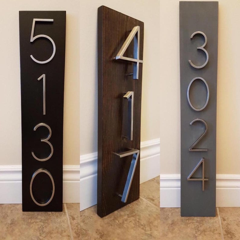 House Number Plaque, house numbers, address sign, address plaque, metal house numbers, wedding gift, present, outdoor sign, modern numbers image 1