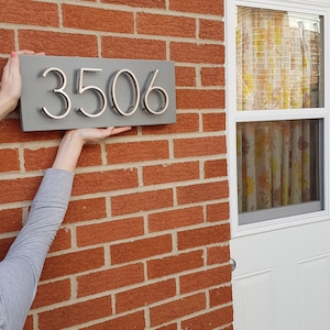 House Number Plaque, house numbers, address sign, address plaque, metal house numbers, wedding gift, present, outdoor sign, modern numbers image 5