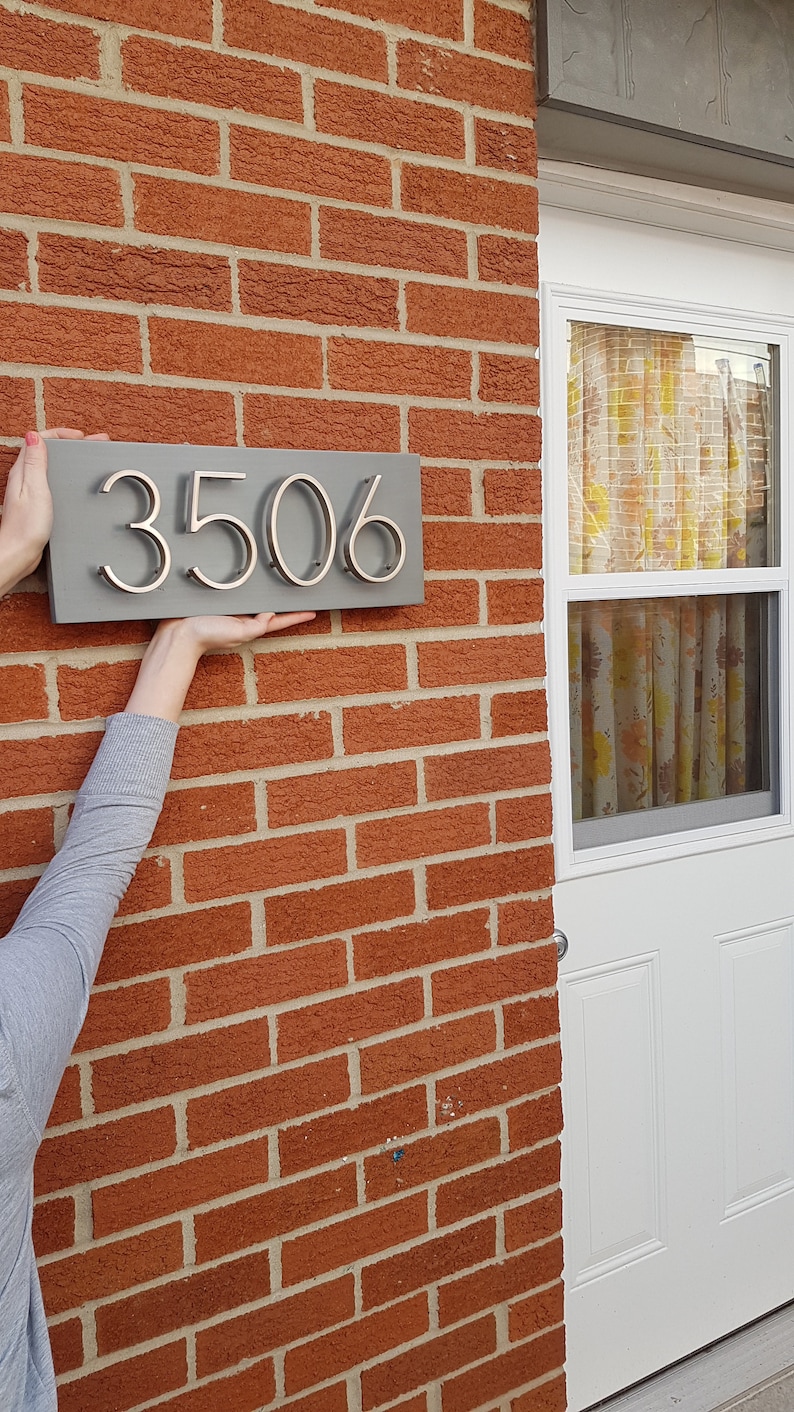 House Number Plaque, house numbers, address sign, address plaque, metal house numbers, wedding gift, present, outdoor sign, modern numbers image 5
