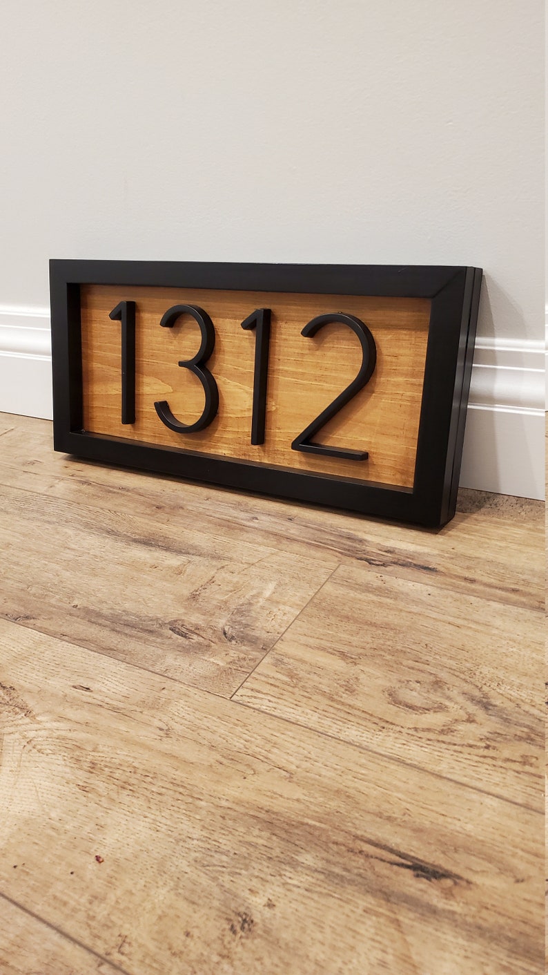 Modern Numbers, House Number Plaque, house numbers, address sign, address plaque, metal house numbers, wedding gift, present image 2