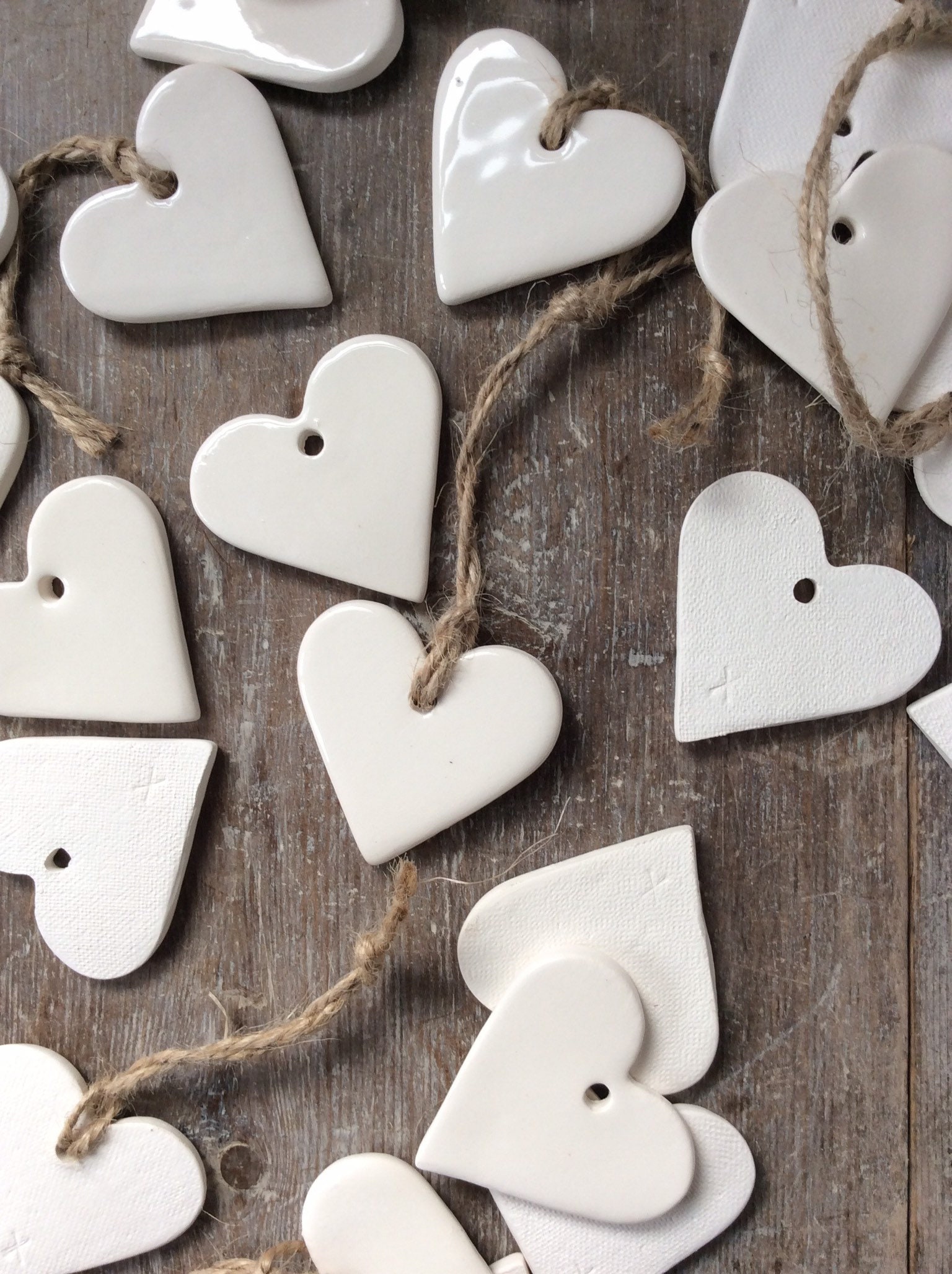 Handmade Ceramic White Heart Ornament. for Christmas Gift Etsy UK