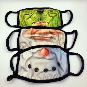 Holiday Face Masks | Christmas Mask | Winter Masks | 2 Layer | Cotton | Comfortable Soft | Washable | Funny & Popular | Perfect Gift