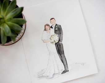 Hand Painted Wedding Portrait Painting. Watercolor Custom Painting. Custom Watercolor. Watercolor Painting from Photo.