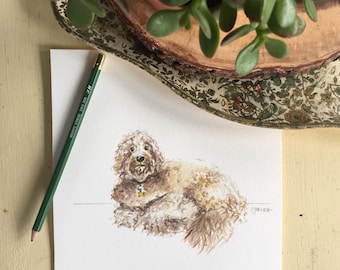 Custom Pet Watercolor Portrait – Hand-Painted Dog or Cat Memorial Art