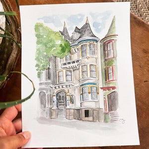 Custom Watercolor House Portrait Hand Painted Original Home Watercolor ...