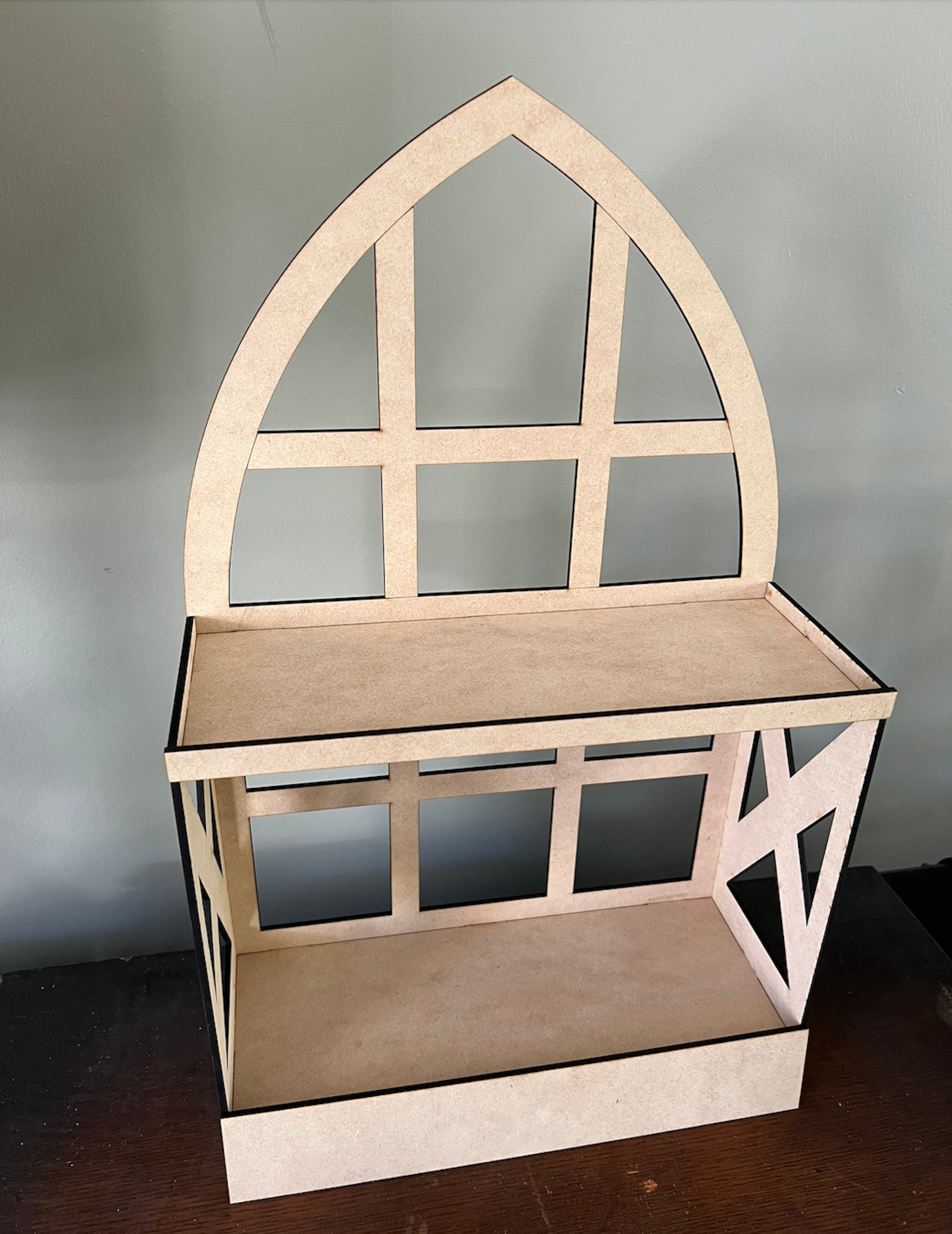 Cathedral Window Display Shelf Arched Display Two Tier Etsy