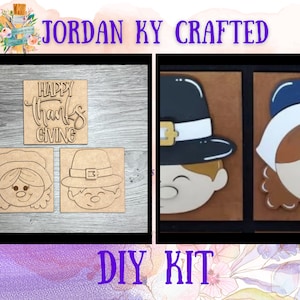 Pilgrim DIY Ladder Tiles, Pilgrim DIY Inserts, Interchangeable Tiles, Thanksgiving Tiles, Thanksgiving Craft Kit