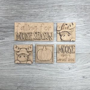 Mini Moose Fall DIY Ladder Tiles, Spring Leaning Ladder Sign