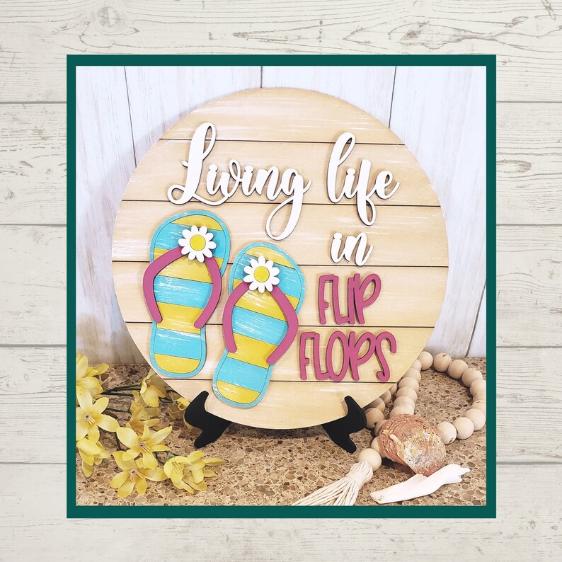 Living Life in Flip Flops DIY Door Hanger Flip Flops Sign - Etsy
