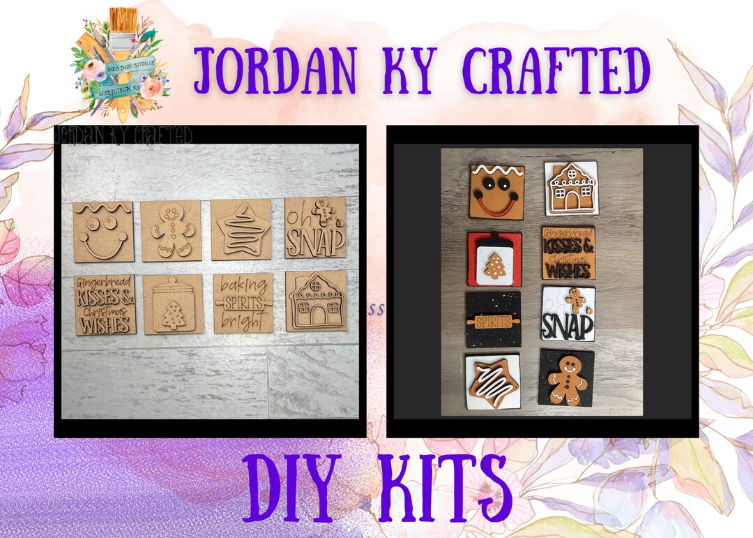 Mini Gingerbread Kisses Tiles, Gingerbread Inserts, Leaning Ladder Mini ...