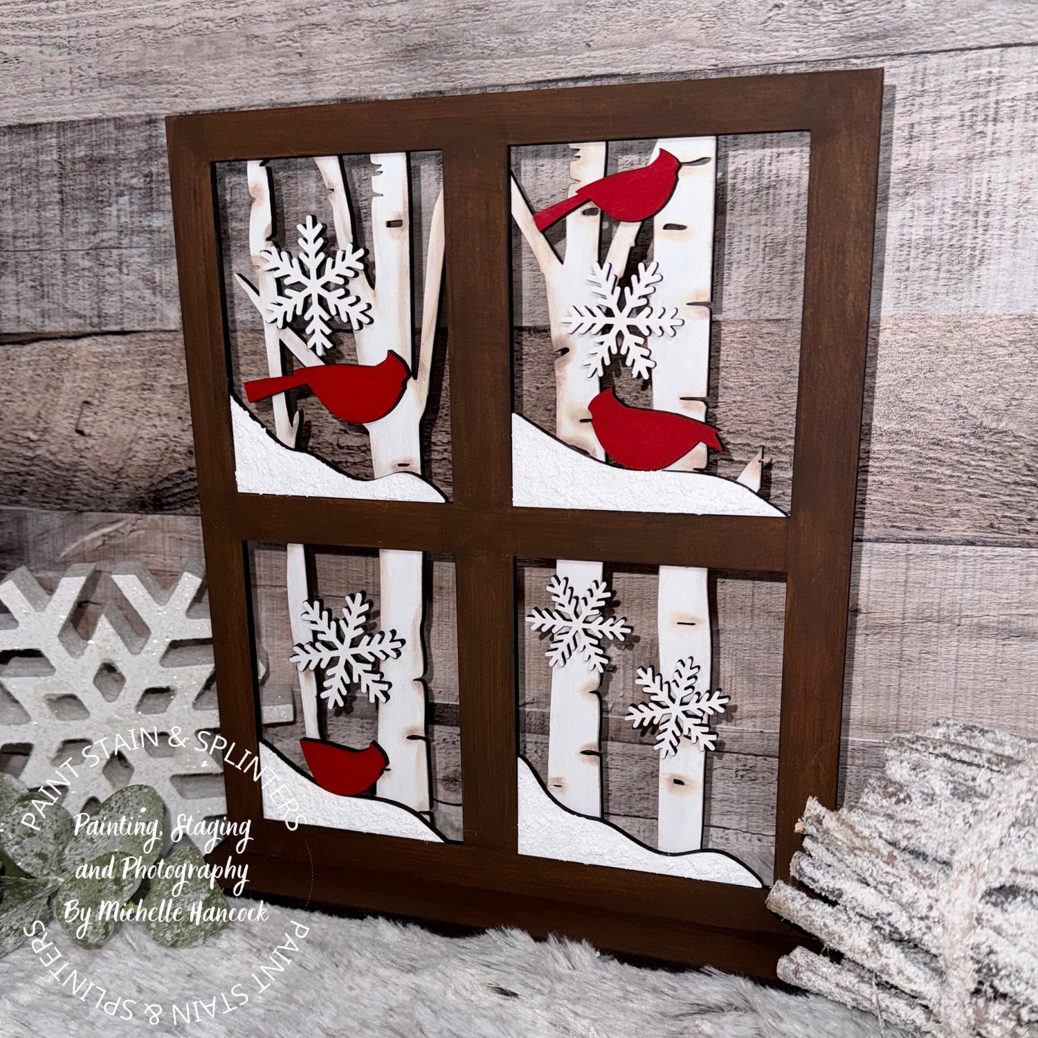 Winter Cardinal DIY Scene, Cardinal Window Sign, Cardinal Display Craft ...