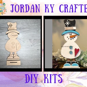 Primitive Snowman DIY Shelf Sitter, Snowman Kit, Snowman Craft, Snowflake Snowman, Winter DIY Craft,