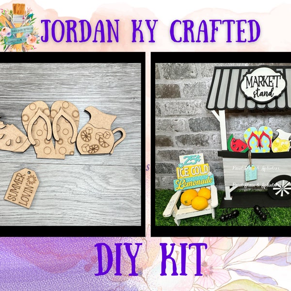 Summer Lovin' DIY Basket Insert, Floral Flower Basket, Summer Craft Kit, Lemonade Craft, Flower Basket Add-On, Flip Flop Display Craft