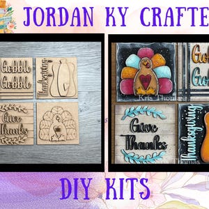 Thanksgiving Gobble Gobble DIY Ladder Tile, Thanksgiving DIY Insert, Interchangeable, Pumpkin Craft, Thanksgiving Tile