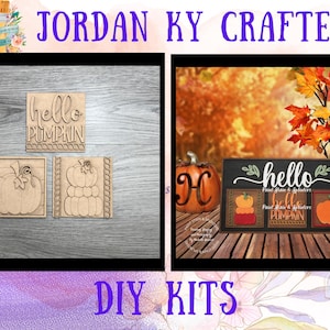 Hello Pumpkin Ladder DIY Tiles, Pumpkin DIY Tiles, Interchangeables Tiles, Fall Painting Craft