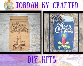 Merry Christmas Door Hanger, Merry Christmas Mason Jar, Christmas Door Hanger, Mason Jar Door Hanger