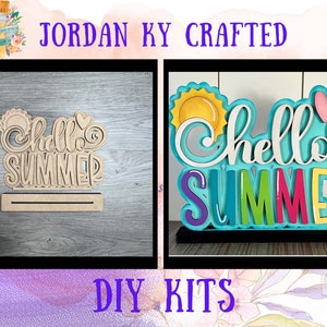Sweet Summer Treats DIY Hello Summer Sign, Summer Craft kit, DIY Summer Word Decor, Summer Mantle Sign,