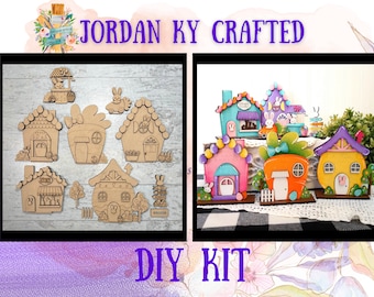 Houses Cottontail Easter DIY Kit, Bunnies in the City,