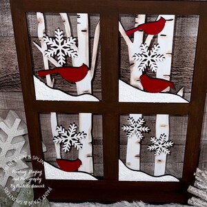Winter Cardinal DIY Scene, Cardinal Window Sign, Cardinal Display Craft ...
