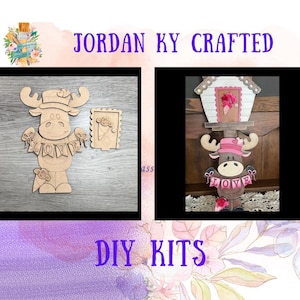 Birdhouse Valentine Moose DIY Insert, Interchangeable Birdhouse, Seasonal Shelf Sitter, Valentine Craft