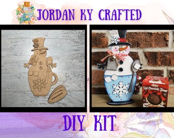 Hot Cocoa Mug Snowman DIY Shelf Sitter, Snowman Craft, Christmas Sitters, Christmas Decor, Holiday Craft, Christmas Craft, Snowman Craft