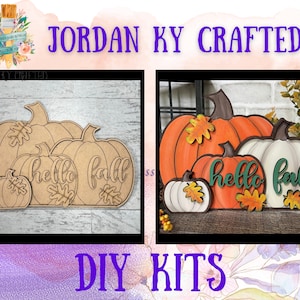 Juego de calabazas de pie, kit de calabazas de otoño para armar, manualidades de calabazas otoñales, manualidades de otoño, kit de pintura de otoño, juego de calabazas para repisa de chimenea, kit de huerto de calabazas