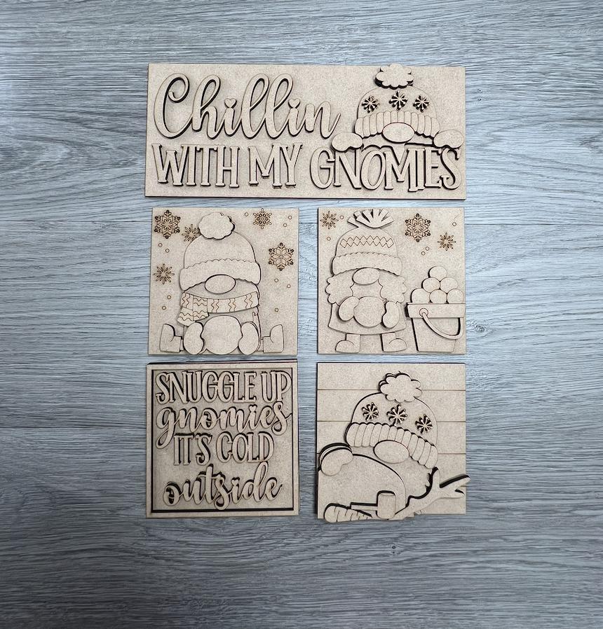 Gnome Winter DIY Ladder Tiles, Winter Ladder Tiles