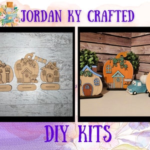Houses Fall Pumpkin DIY Kit, Pumpkin Row Houses,