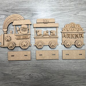 St. Patrick's Train DIY Kit, Lucky Train, Leprechaun Train, St. Patrick's Craft, Leprechaun Train Kit, St. Patrick Display Kit, Train Kit image 3