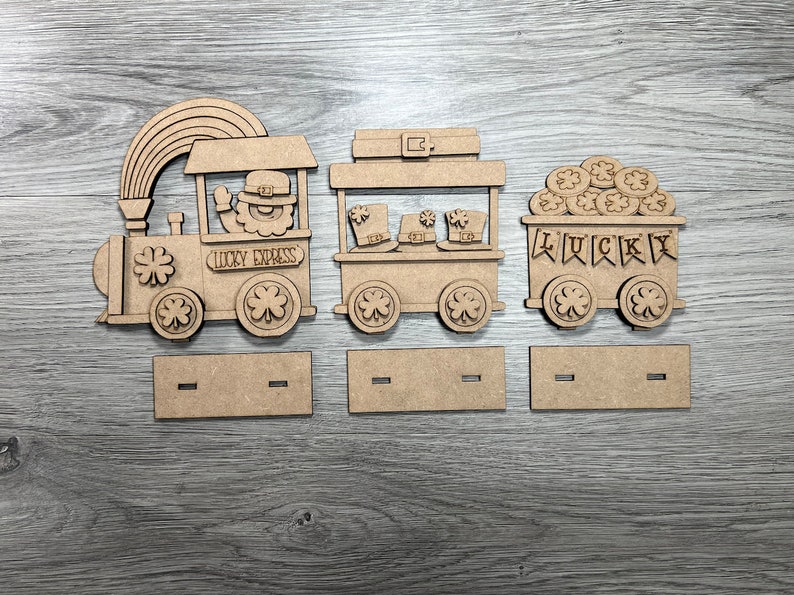 St. Patrick's Train DIY Kit, Lucky Train, Leprechaun Train, St. Patrick's Craft, Leprechaun Train Kit, St. Patrick Display Kit, Train Kit image 3