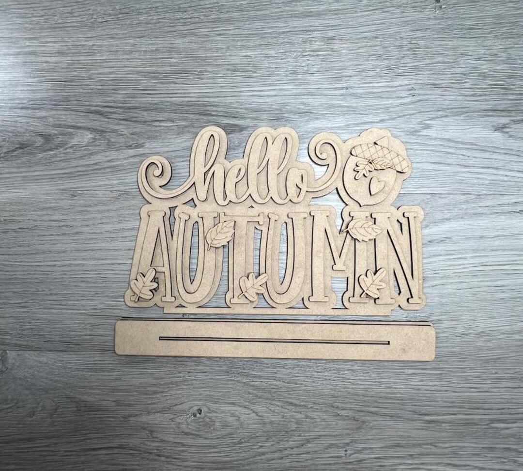Hello Fall Craft Kit Word Art Hello Autumn DIY Word Art, Fall Craft Kit, Fall Word Block - Etsy