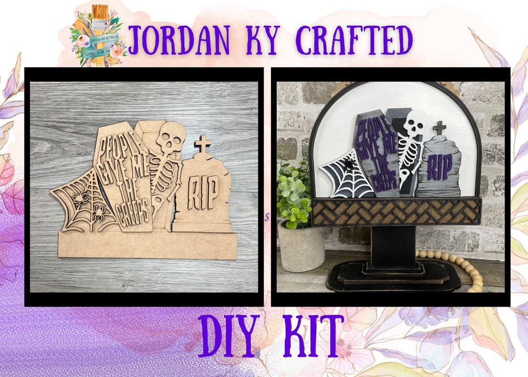 Skeleton DIY Sign, Halloween DIY Insert, Farmhouse Hanging Sign ...
