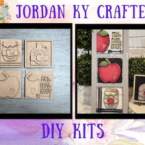 Apple Ladder DIY Tiles, Apple DIY Inserts, Interchangeables Tiles, Fall Painting Craft,