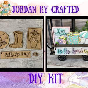 April Showers & May Flowers DIY Interchangeable Insert, Wagon Hello Spring Add on, Bench Shelf Sitter