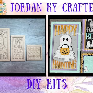 Halloween Boo DIY Signs, Halloween Craft Kit, Ghost Signs