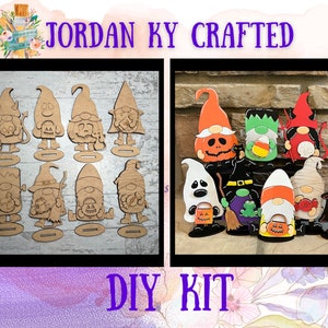 Trick or Treat Gnomes, Halloween Gnome Shelf Sitters, Spooky Gnome Craft Kit, Halloween Painting Kit, Character Costume Craft Kit,
