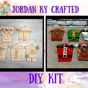 Christmas Latte DIY Ornaments, Christmas DIY Ornament Set, DIY Coffee Ornaments, Ornament Craft Set, Christmas Craft Set, Expresso Craft