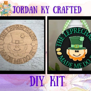 Leprechaun Door Hanger, St. Patrick's Day Door Hanger, Irish Door Hanger, Paddy's Day Door Hanger, Patrick's Day Craft, Green Door Hanger